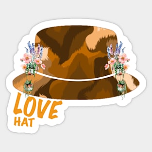 Love Flower Geometric Brown hat #46 Sticker